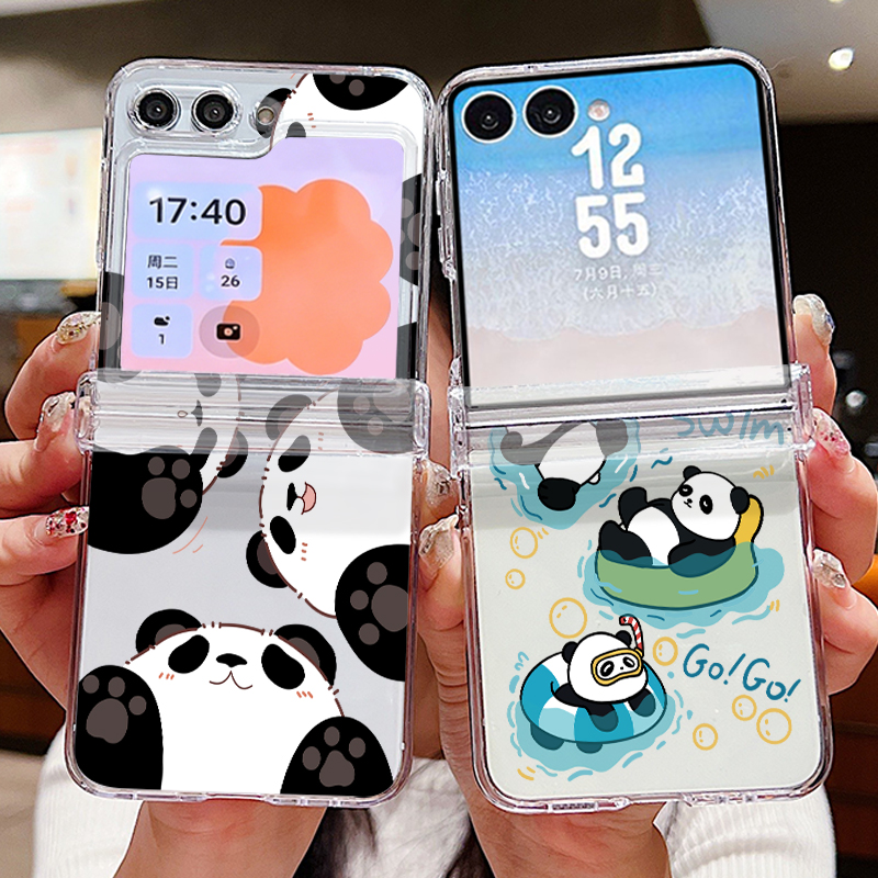 Z Phone Accessories - 귀여운 팬더 패턴 삼성 갤럭시 Z