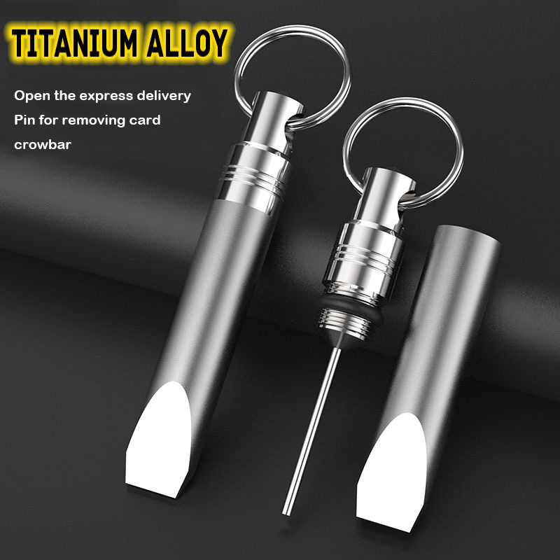 Sim Card Tool - 티타늄 합금 소형 크로우바 키 펜던트,