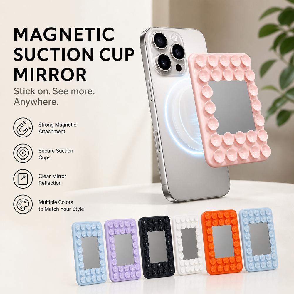 Phone Accessories Magnetic - 자석식 흡착컵 휴대폰 거치대(거울 포함) -
