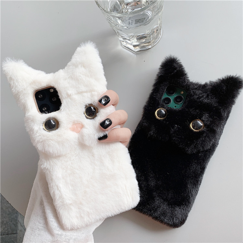 3D 귀여운 만화 고양이 털 플러시 폰 케이스 아이폰  - Phone Accessories Kiosk 리뷰 및 가격