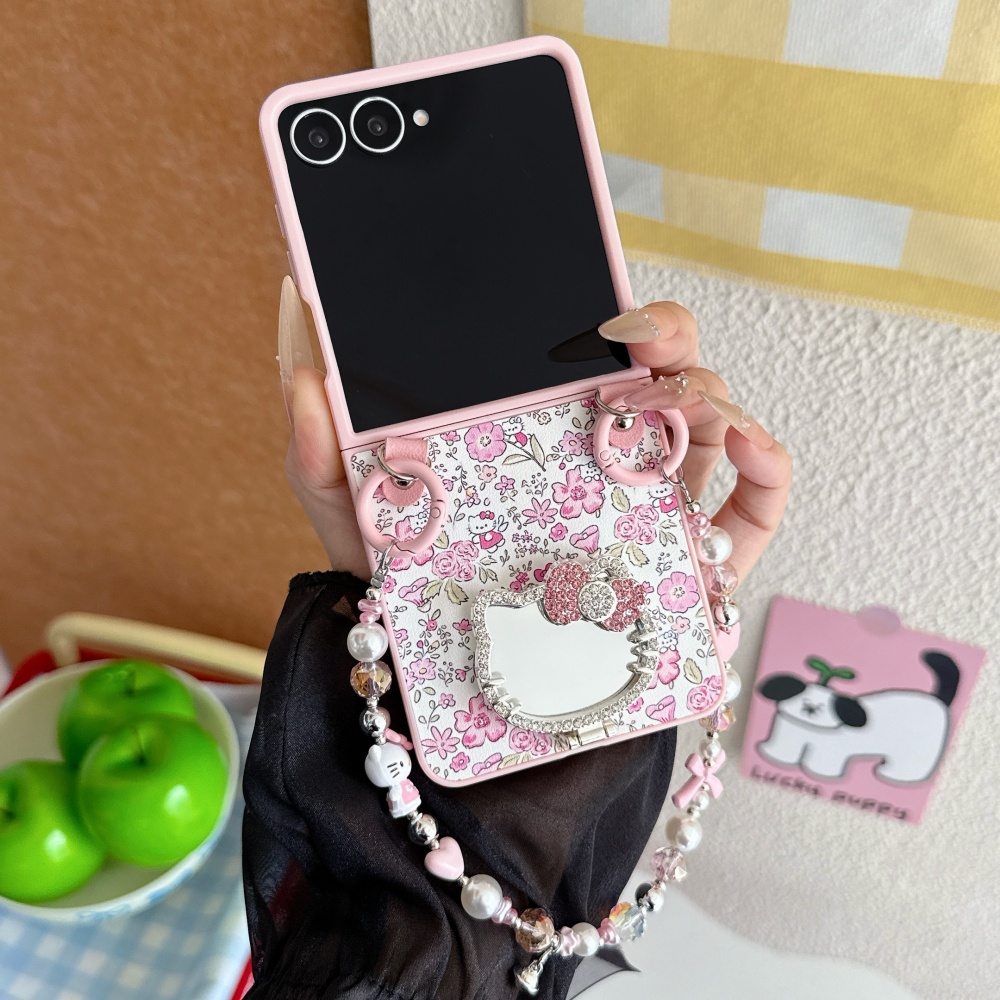 귀여운 명품 헬로키티 플로럴 브라켓 미러 폰 케이스 삼 - Z Phone Accessories 리뷰 및 가격