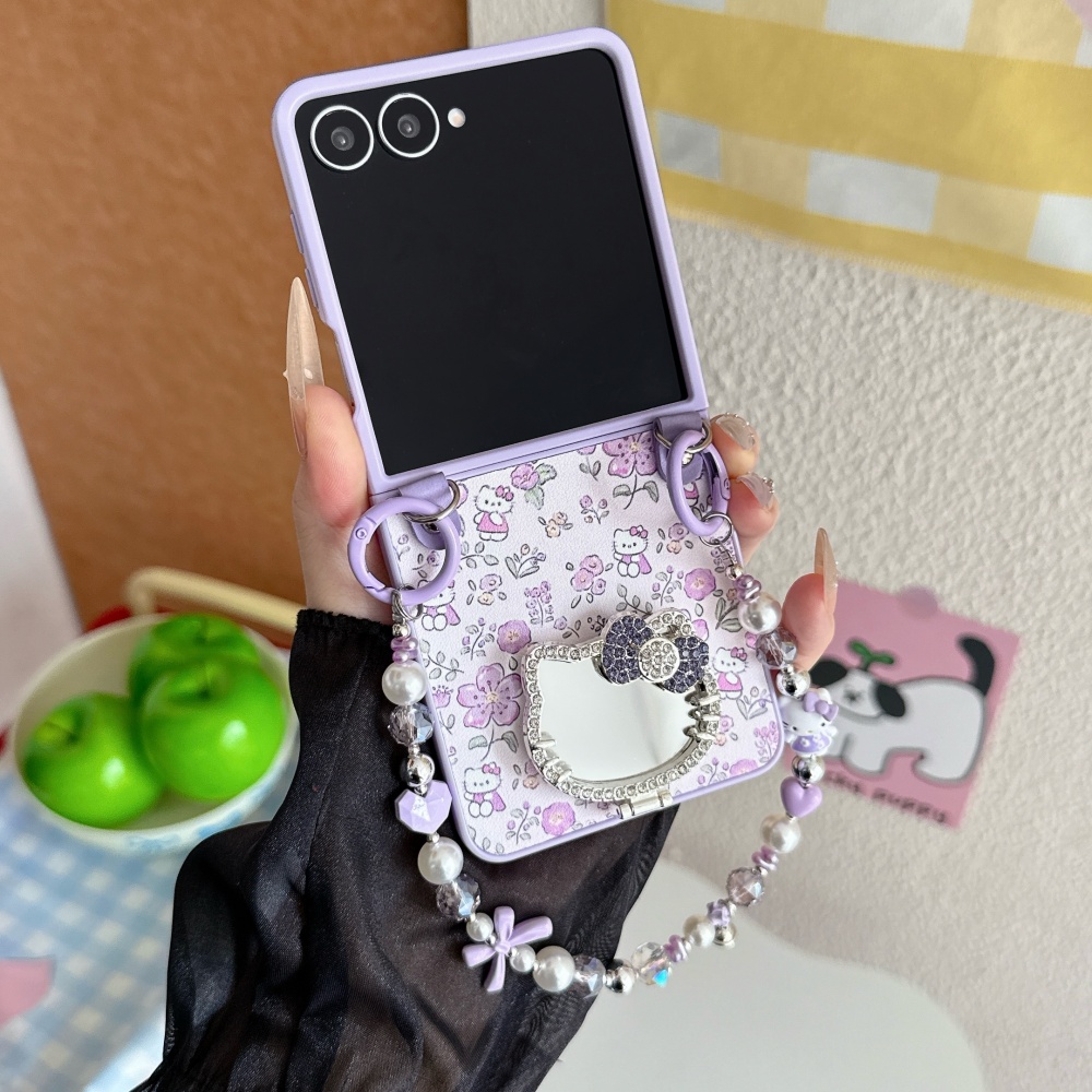 귀여운 명품 헬로키티 플로럴 브라켓 미러 폰 케이스 삼 - Z Phone Accessories 리뷰 및 가격