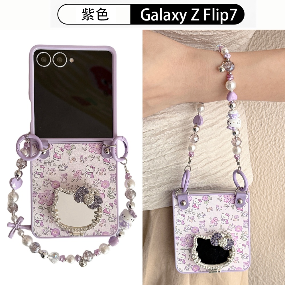 귀여운 명품 헬로키티 플로럴 브라켓 미러 폰 케이스 삼 - Z Phone Accessories 리뷰 및 가격