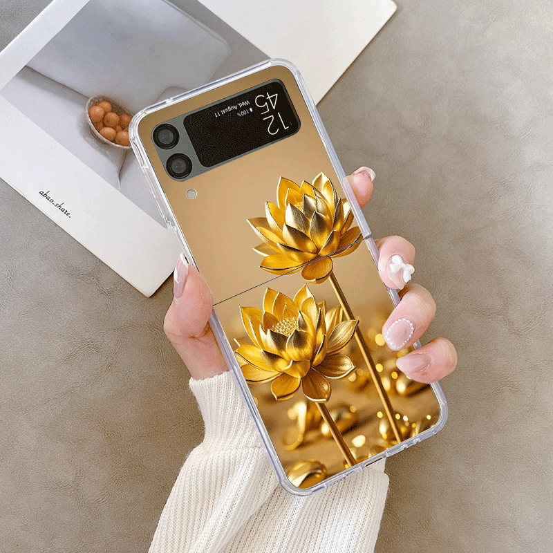 창의적인 황금 연꽃 무늬 삼성 갤럭시 Z 플립 7 플립 - Z Phone Accessories 리뷰 및 가격