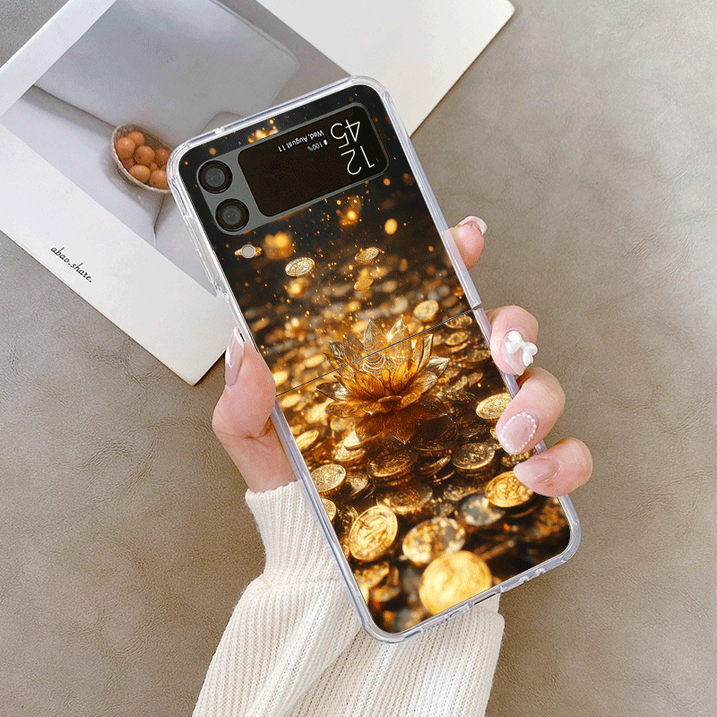 창의적인 황금 연꽃 무늬 삼성 갤럭시 Z 플립 7 플립 - Z Phone Accessories 리뷰 및 가격