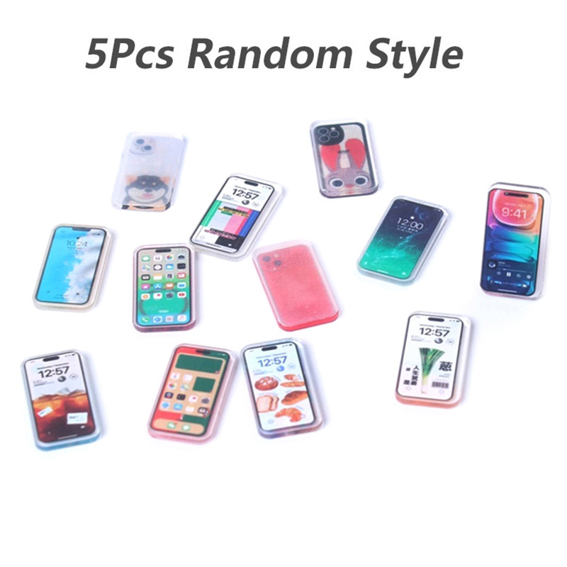 무작위 5개 1:12 인형의 집 미니어처 휴대폰 시뮬레 - Phone Accessories Europe 리뷰 및 가격