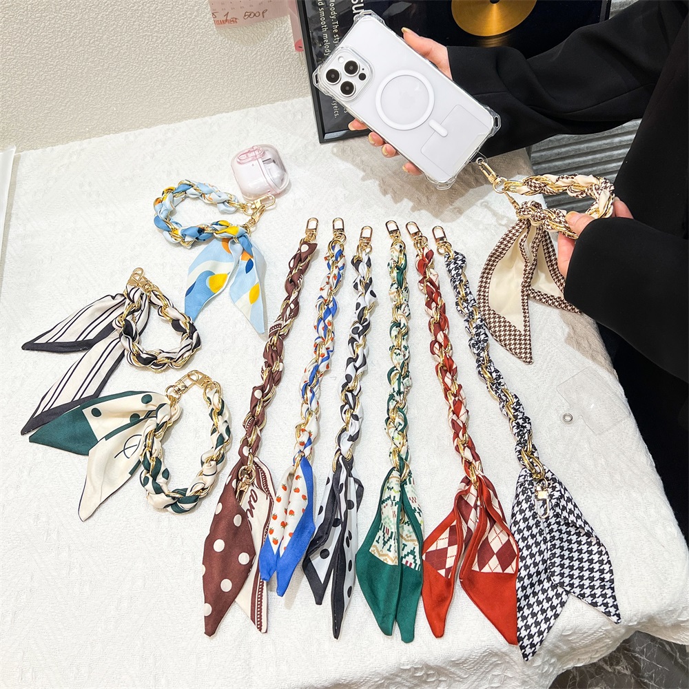 휴대폰 짧은 끈 범용 실크 스카프 손목 스트랩 로프 가 - Phone Accessories Case 리뷰 및 가격