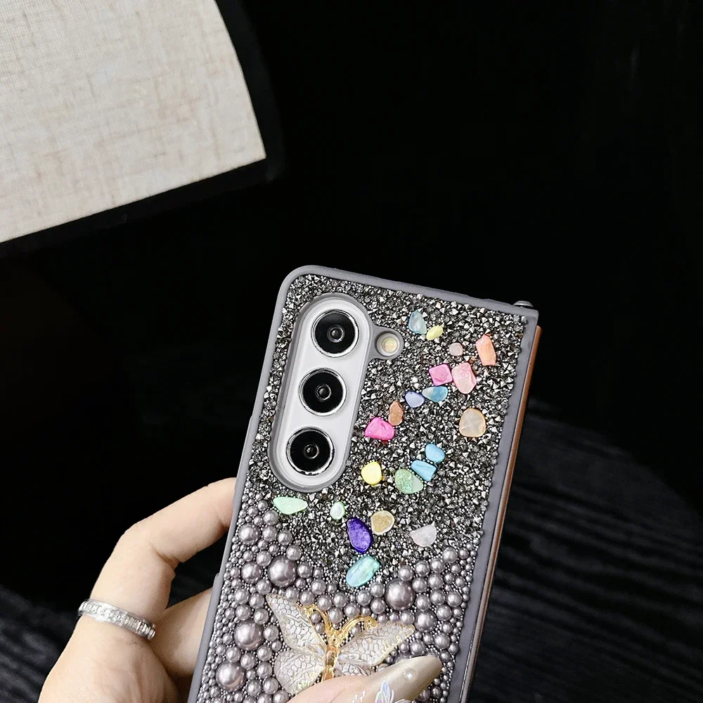 럭셔리 샤이닝 펄 버터플라이 하드 PC 폰 케이스 삼성 - Z Phone Accessories 리뷰 및 가격