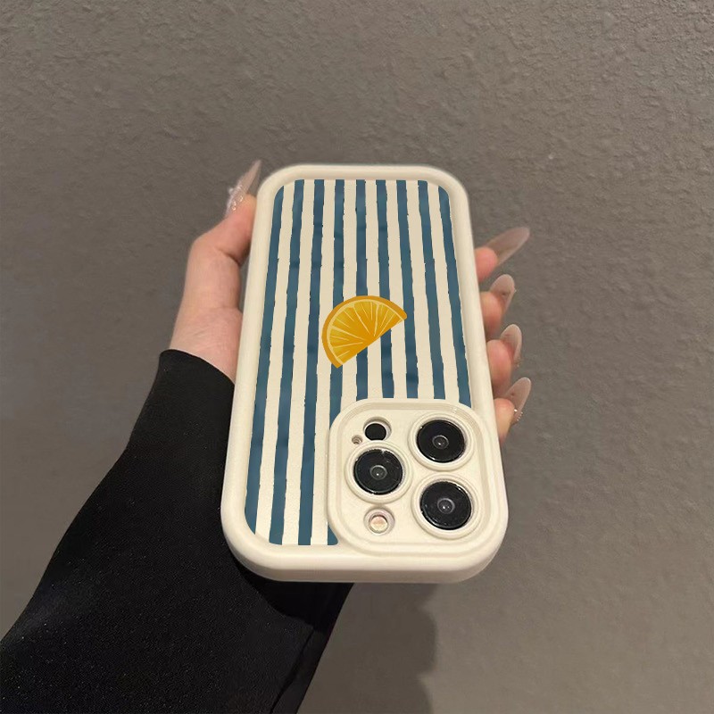 줄무늬 레몬 슬라이스 패턴 아이폰 17 16 15 14 - Phone Accessories Kiosk 리뷰 및 가격