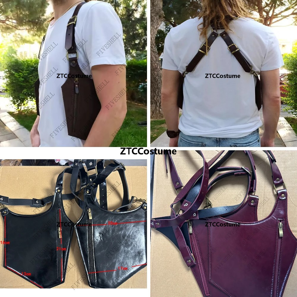 스팀펑크 중세풍 가죽 숄더백 빈티지 기사 해적 지갑 이 - Phone Accessories Europe 리뷰 및 가격